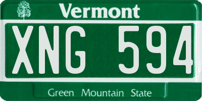 VT license plate XNG594