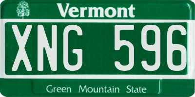 VT license plate XNG596