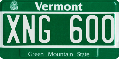 VT license plate XNG600