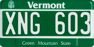 VT license plate XNG603