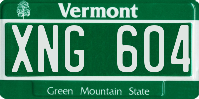 VT license plate XNG604