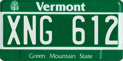 VT license plate XNG612