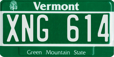 VT license plate XNG614