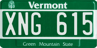 VT license plate XNG615
