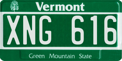VT license plate XNG616