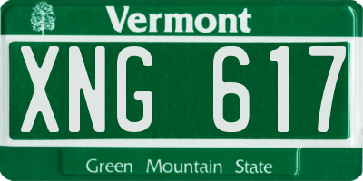 VT license plate XNG617