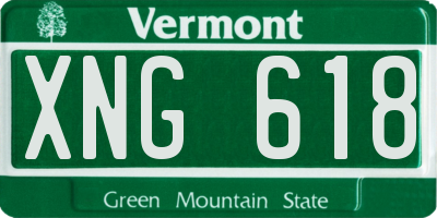 VT license plate XNG618