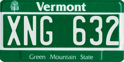 VT license plate XNG632