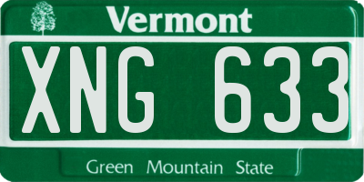 VT license plate XNG633