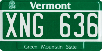 VT license plate XNG636