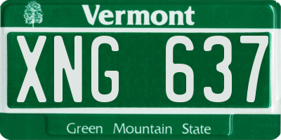 VT license plate XNG637