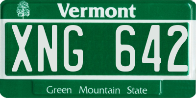 VT license plate XNG642