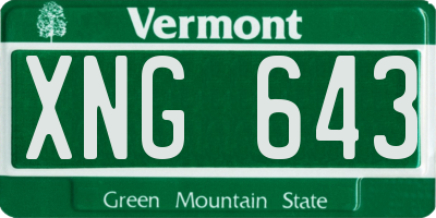 VT license plate XNG643