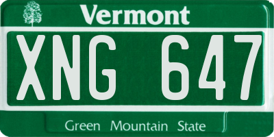 VT license plate XNG647