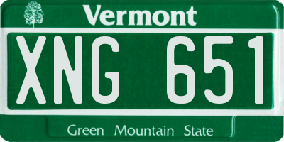 VT license plate XNG651