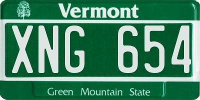 VT license plate XNG654