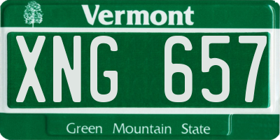 VT license plate XNG657