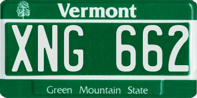 VT license plate XNG662