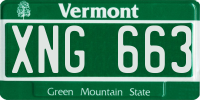 VT license plate XNG663
