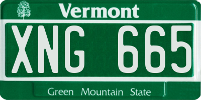 VT license plate XNG665