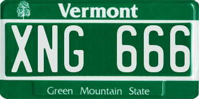 VT license plate XNG666