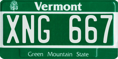 VT license plate XNG667