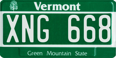 VT license plate XNG668