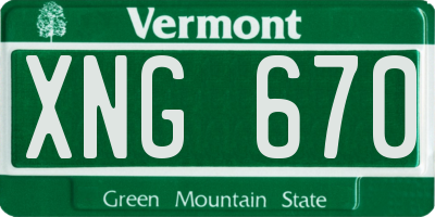 VT license plate XNG670