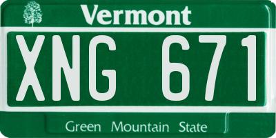 VT license plate XNG671