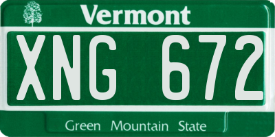 VT license plate XNG672