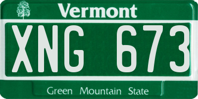 VT license plate XNG673