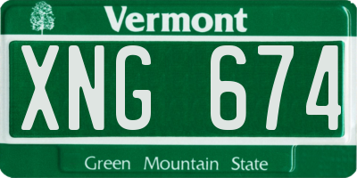 VT license plate XNG674