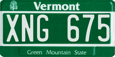 VT license plate XNG675