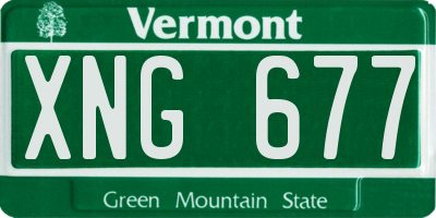 VT license plate XNG677
