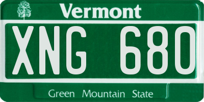 VT license plate XNG680