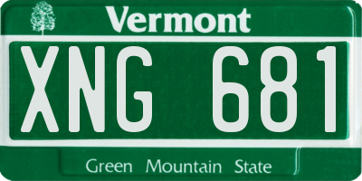 VT license plate XNG681