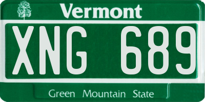 VT license plate XNG689