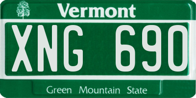 VT license plate XNG690