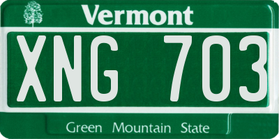 VT license plate XNG703