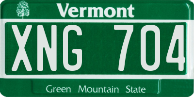 VT license plate XNG704
