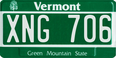 VT license plate XNG706