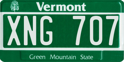 VT license plate XNG707
