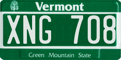 VT license plate XNG708