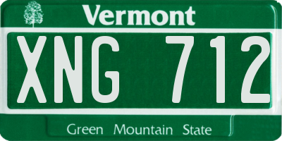 VT license plate XNG712