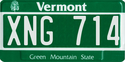 VT license plate XNG714