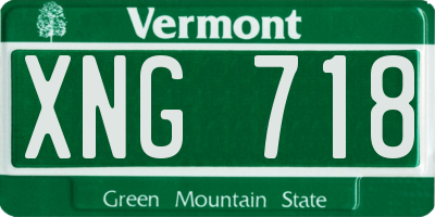 VT license plate XNG718