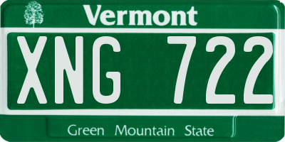 VT license plate XNG722