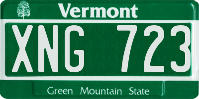VT license plate XNG723