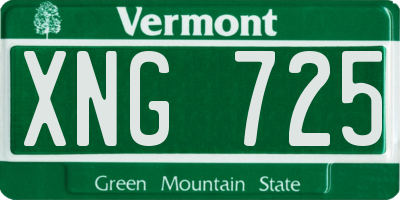VT license plate XNG725