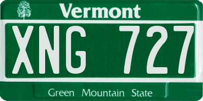 VT license plate XNG727